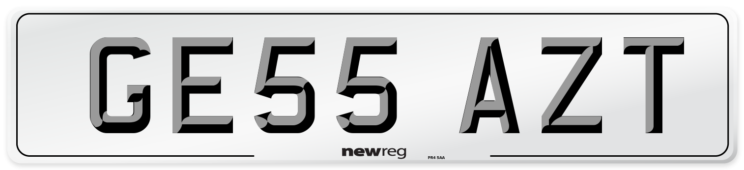 GE55 AZT Number Plate from New Reg
